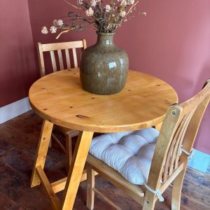 Rustic Round Dining Table- Solid Redwood Round Table- Character Grade Wood Round Table For Indoor Or Outdoor Use-Garden Use- NEWTON