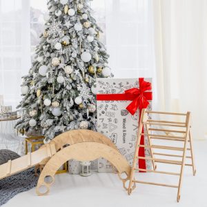 Toddler Climber Set - Foldable Triangle Arch Ramp - Montessori Furniture, First Christmas Gift, 1st birthday idea, Indoor gym for kids