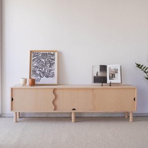 Solid wood media console, TV stand for the living room - Malaret