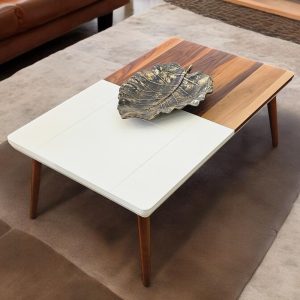 Wood Coffee Table Natural Walnut Mid Century Modern Handmade Wooden Furniture Accent Table