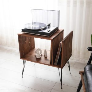 Turntable Station With Storage, Large Record Player Stand, Large Record Player Cabinet, plattenspieler mobel