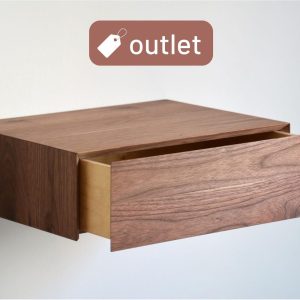 From stock! / Minimalist floating nightstand with drawer made of walnut | medium size