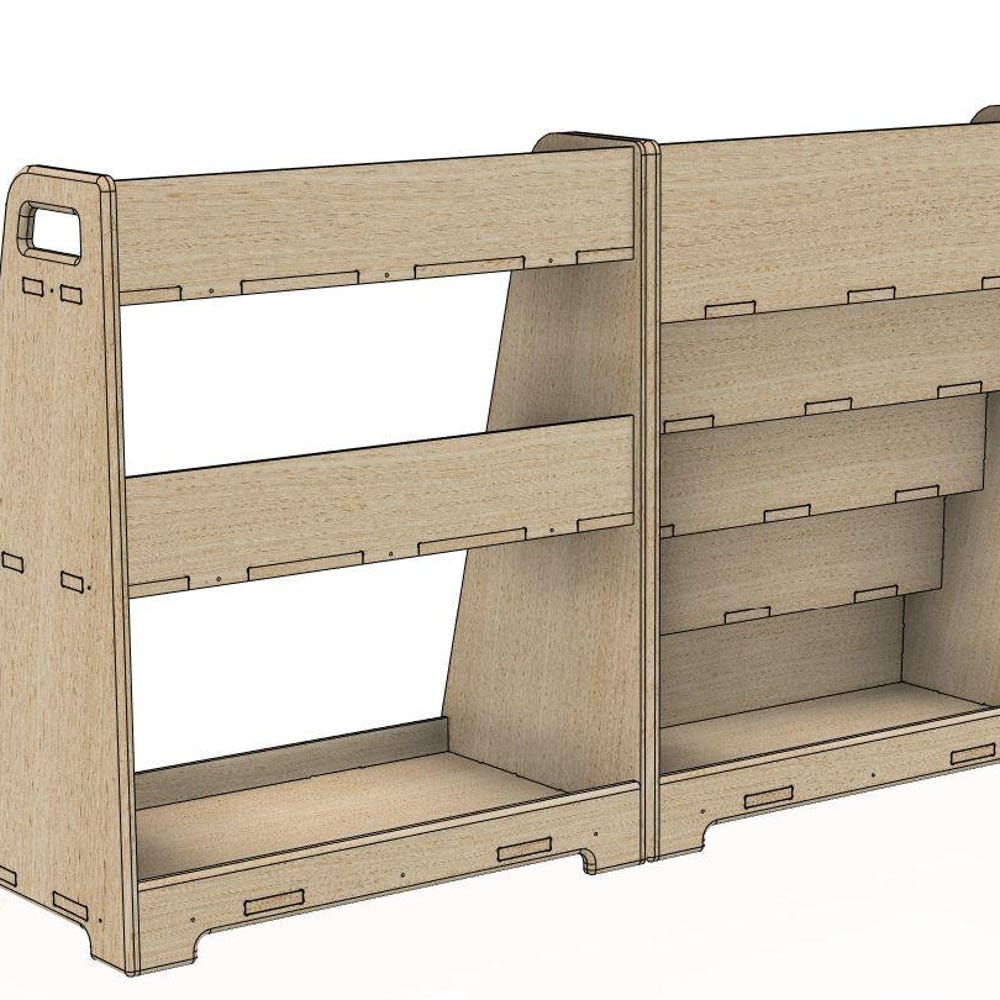 Made In USA! Montessori Bookshelf Toy Shelf Combo Set Montessori Wooden Furniture Wooden Bookshelf Toddler Birthday Gift Idea- LORI - Image 7