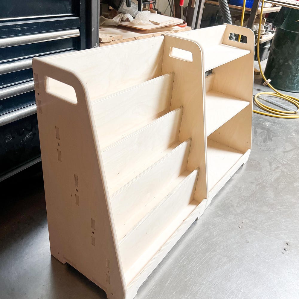 Made In USA! Montessori Bookshelf Toy Shelf Combo Set Montessori Wooden Furniture Wooden Bookshelf Toddler Birthday Gift Idea- LORI - Image 4