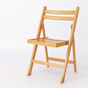 1 of 2 Vintage Folding Chair by C.T.C, 1970s – Restored Beech Wood, Dutch Design