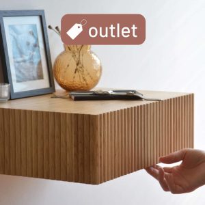 From stock! / ALL-AROUND FLUTED floating nightstand - oak