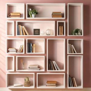 il_1000x1000.6387184837_84ed.jpg Wall bookshelf,floating wall bookshelf,wall bookshelves,asymmetrical bookshelf,modular Shelves,modern rustic bookshelves,floating shelves