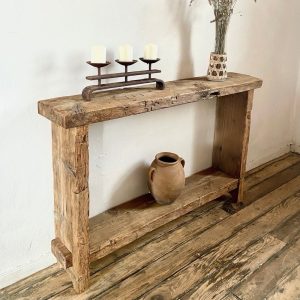 Reclaimed Wood Console Table Narrow, Rustic Farmhouse Console Table Wooden, Entry Way Table Console Furniture, Narrow Entryway Table