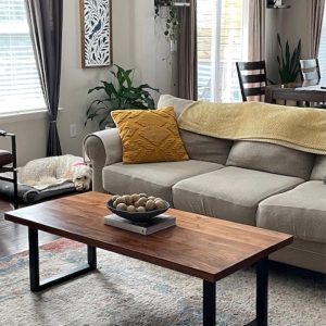Modern Coffee Table made with Acacia Hardwood. Solid Wood Coffee Table For Living or Family Room Home Decor.
