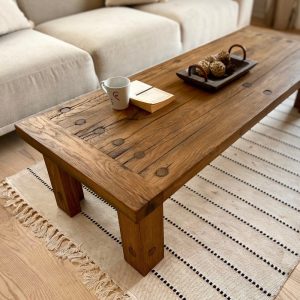Wood Reclaimed Coffee Table Unique Wood, Long Coffee Table Reclaimed Wood, Unique Wood Coffee Table