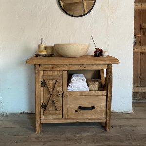 Handmade Rustic Barnwood Bathroom Vanity with Reclaimed Wood, Custom Wooden Bathroom Vanity Sink, Handcrafted Single Sink Vanity, Great Gift