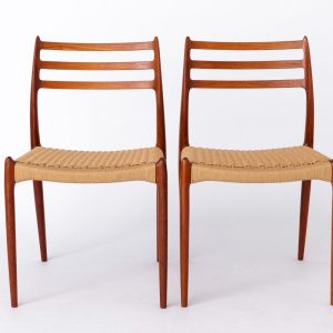 2 of 6 Niels Otto Moller Model 78 Chairs, 1968 – Restored Teak & Danish Cord