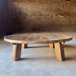 Reclaimed Wood Coffee Table Round, Reclaimed Barn Wood Table Legs, Round Coffee Table Rustic Home Decor