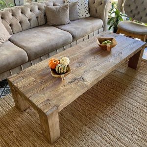 Long Coffee Table Reclaimed Wood, Unique Wood Coffee Table Rustic, Low Coffee Table Wood Reclaimed