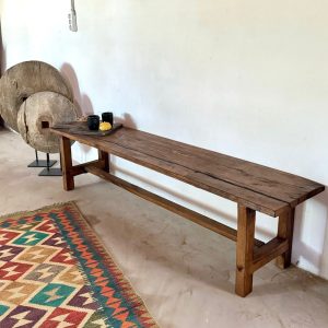 Long Reclaimed Wood Bench Rustic, Reclaimed Rustic Oak Bench, Wooden Bench Entryway , Old Wood Bench