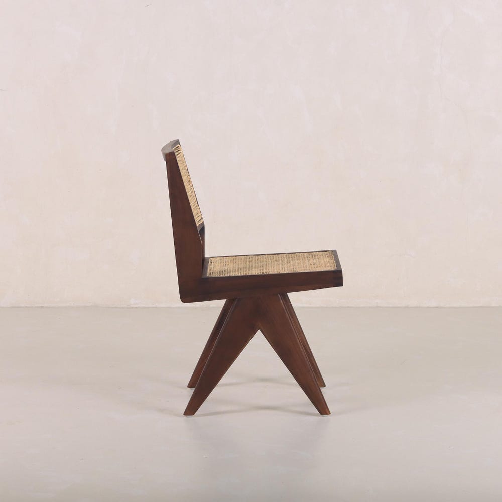 Chandigarh Capitol Cane Chair - Teak and Handwoven Rattan - Image 10