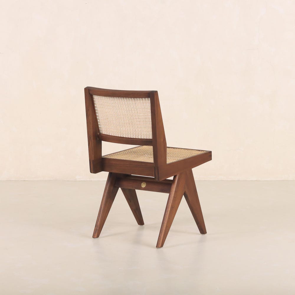 Chandigarh Capitol Cane Chair - Teak and Handwoven Rattan - Image 5
