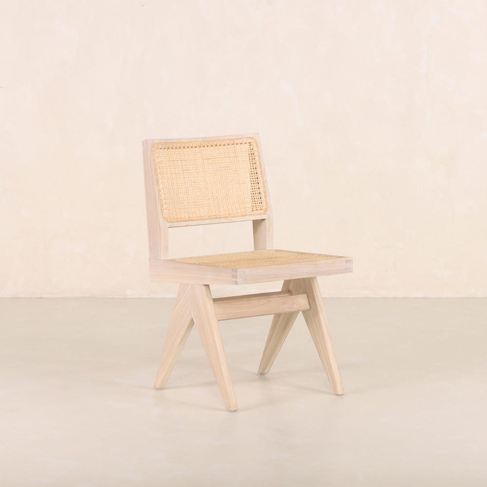 Chandigarh Capitol Cane Chair - Teak and Handwoven Rattan - Image 6