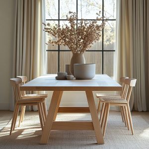 The Armstrong Oak or Walnut Table, Dining Table, Family Size Table, Solid Wood Table