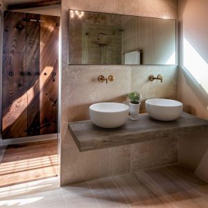 Custom Handmade Rustic Wooden Bathroom Vanity - Farmhouse Style Sink Shelf with Live Edge Reclaimed Handcrafted cabinet Wood Country Style