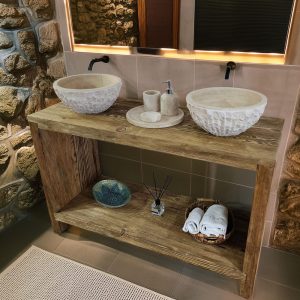 Unique Rustic Vanity Table - Handmade Reclaimed Wood for Bathroom - Farmhouse Sink Console - Wooden Bathroom Storage - Mother’s Day Gift