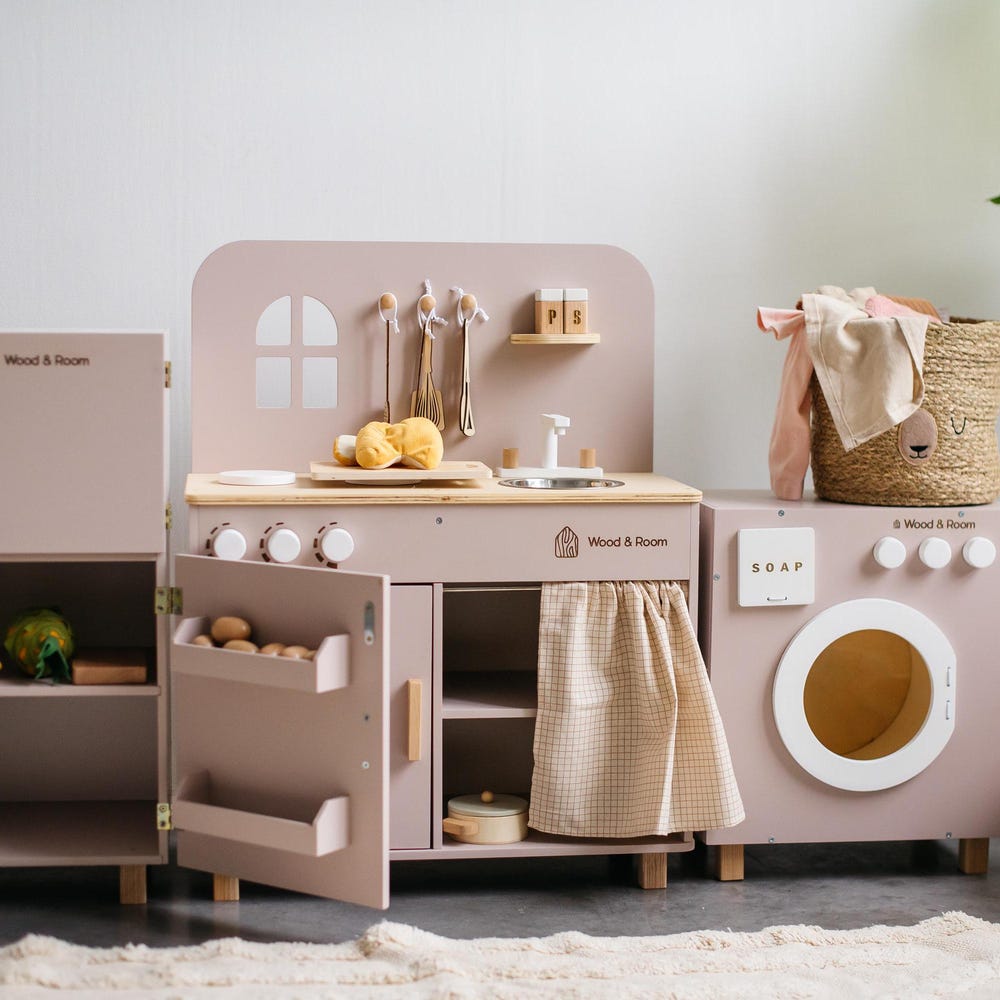 Wooden Montessori Kids Kitchen Playset - Imagination Station for Little Cooks, Christmas Gift Toddler Girl, First Birthday, Pretend Play Set - Image 6