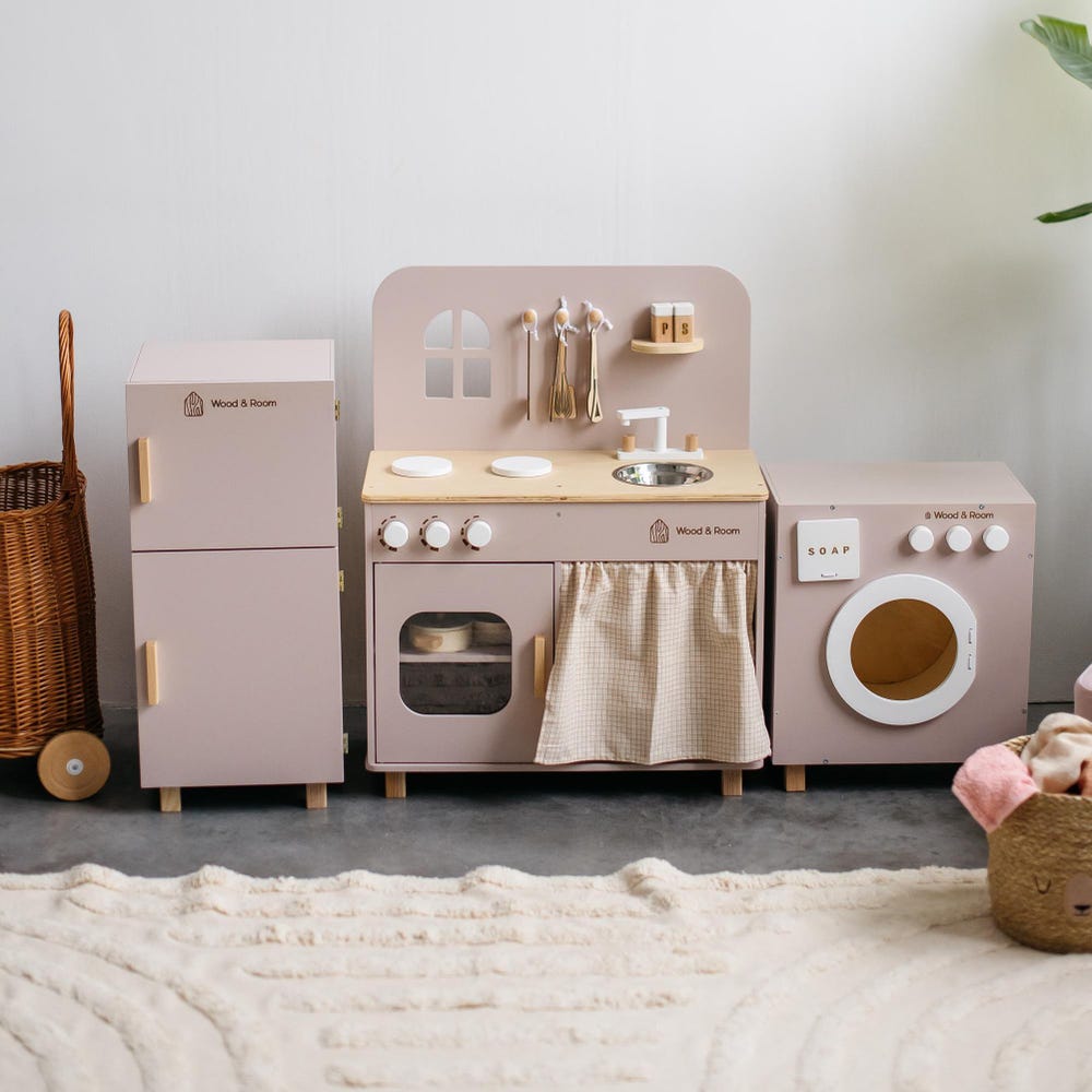 Wooden Montessori Kids Kitchen Playset - Imagination Station for Little Cooks, Christmas Gift Toddler Girl, First Birthday, Pretend Play Set - Image 3