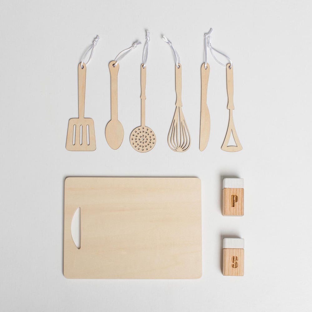 Wooden Montessori Kids Kitchen Playset - Imagination Station for Little Cooks, Christmas Gift Toddler Girl, First Birthday, Pretend Play Set - Image 7