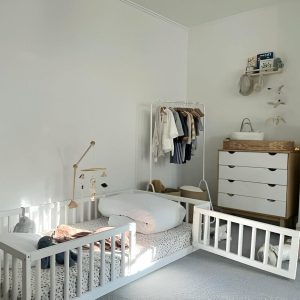 Toddler Floor Bed with Round Rails and Door Option | Montessori Inspired Bed | Toddler Bed | Co-Sleeping Bed | Bodenbett