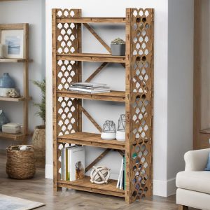 Wooden Shelf Bookshelves Bookcase Bookshelf Shelving Unit (29.5"w 15"d) Hexagonica