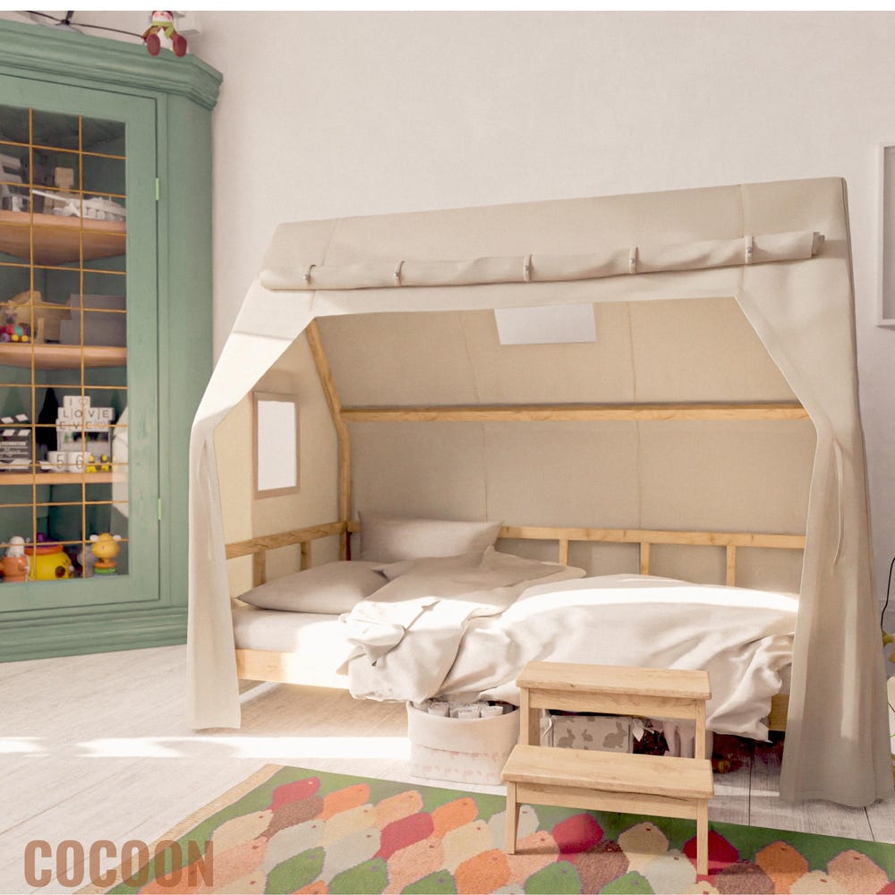 Wood House Bed Frame for Kids | Twin Bed, Toddler Bed, House Bed | Perfect for Children’s Home & Nursery | Full Bed Options for Kids Bedroom - Image 3