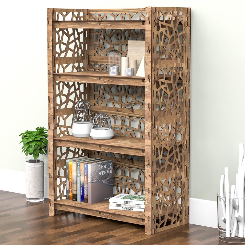 Wooden Bookshelf Bookcase Bookshelves Wooden Shelf Book Shelf "STONE" Hexagonica - Image 6