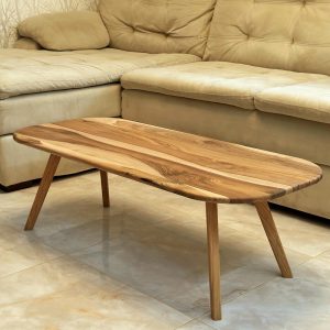 Coffee table - Walnut wood coffee table - Aesthetic coffee table - Unique coffee table-Minimalist coffee table - Scandi-style coffee table