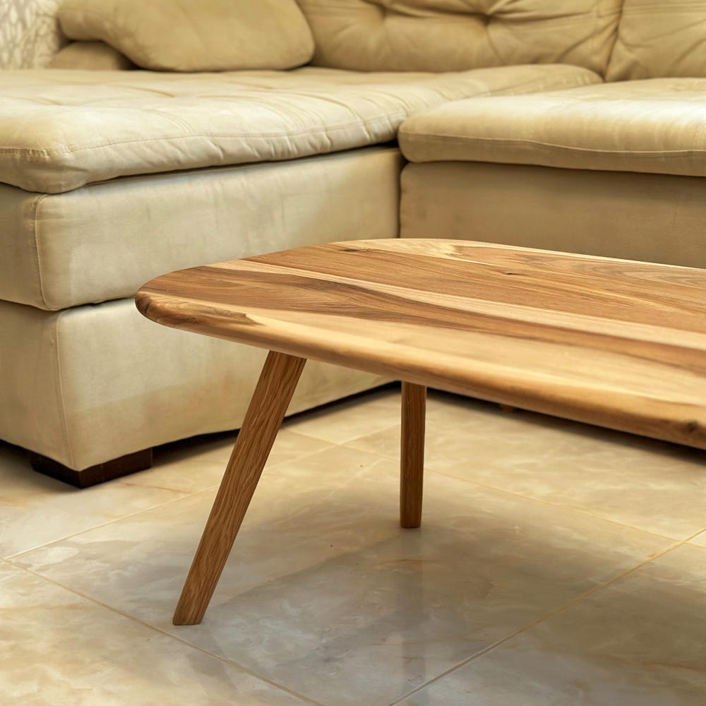 Coffee table - Walnut wood coffee table - Aesthetic coffee table - Unique coffee table-Minimalist coffee table - Scandi-style coffee table - Image 7