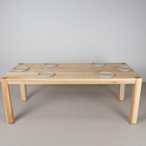 Wood Mission Table with Leaves, Extendable Ash Dining Table, Mission Style Natural Wood Table, Natural Maple Extension Table