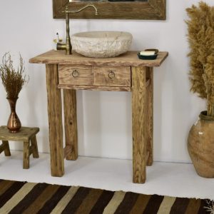 Bathroom Sink Vanity Table with Drawers Medieval Vanity Handmade Reclaimed Vintage Wood Live Edge Vanities Sink Farmhouse Wood Gift for Him