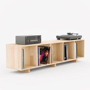 Record Player Stand, Open Low Bookshelf, Vinyl Record Storage, Turntable Stand, Record Cabinet