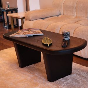 Handmade Black Coffee Table - Modern Reclaimed Wood Table - Dark Wood Living Room Decor - Luxury Wooden Center Table - Mother’s Day Gift