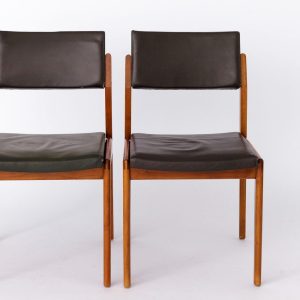 Charming Pair of Vintage Dining Chairs by Rudolf Glatzel for Thonet, Model 641P, 1960s, Teak Wood & Genuine Leather