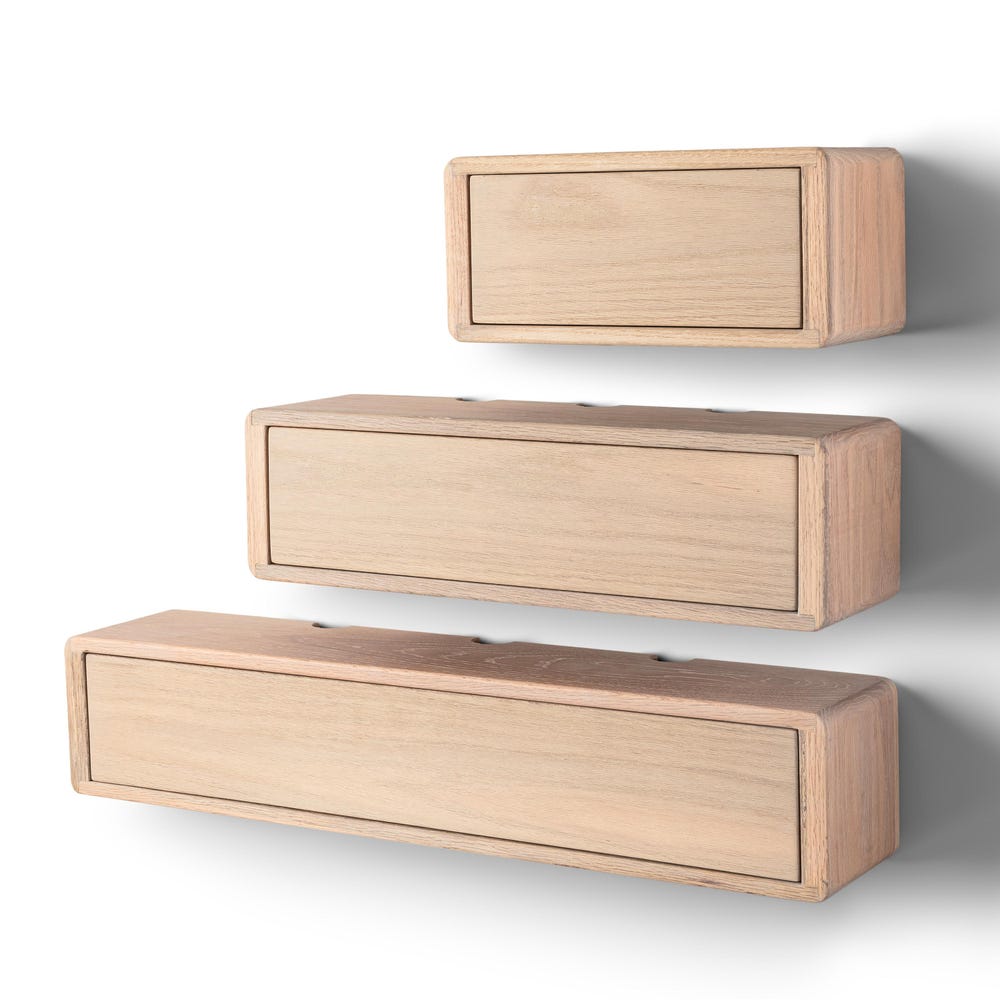 Oak Cord Box, Storage Shelf and Cord Organizer, Wooden Cord Box for Wall, Floating Cable Box Shelf, Cable Management, Wood Cable Hider - Image 5