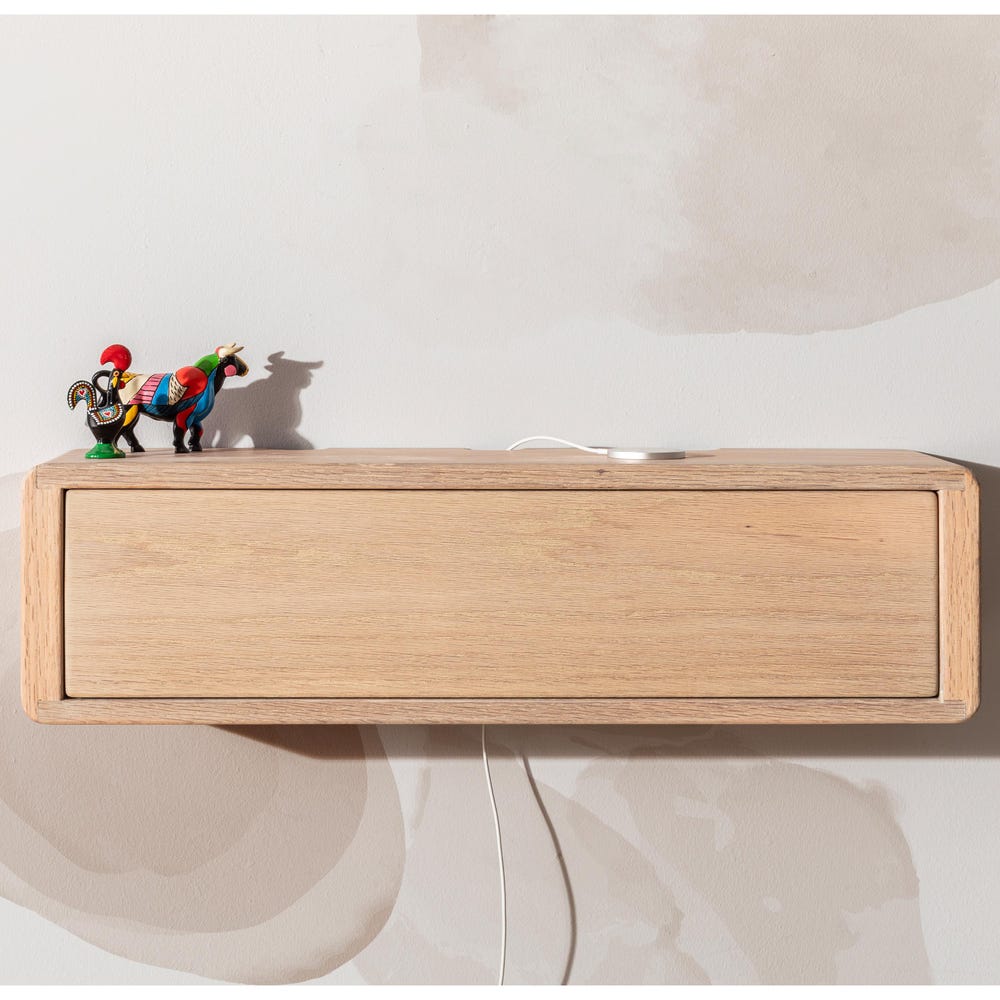 Oak Cord Box, Storage Shelf and Cord Organizer, Wooden Cord Box for Wall, Floating Cable Box Shelf, Cable Management, Wood Cable Hider - Image 4