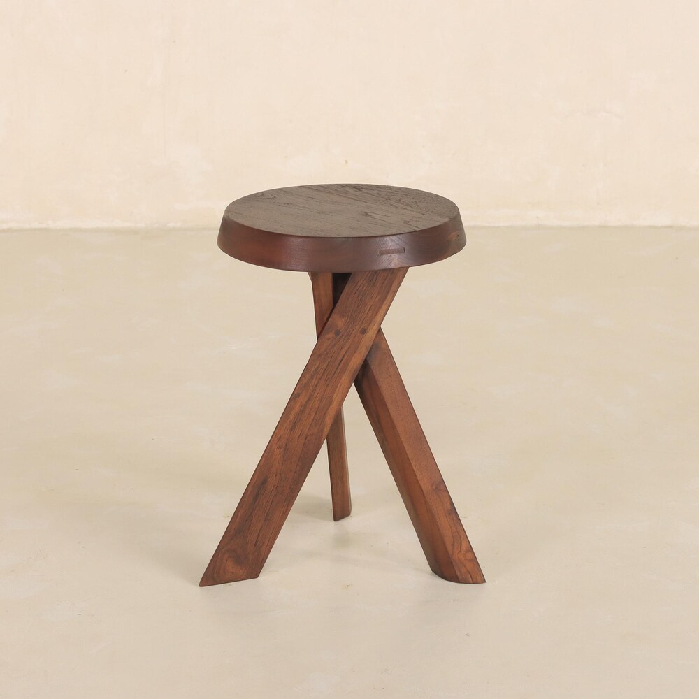 Chapo-Inspired, Teak Wooden Stool - Image 9