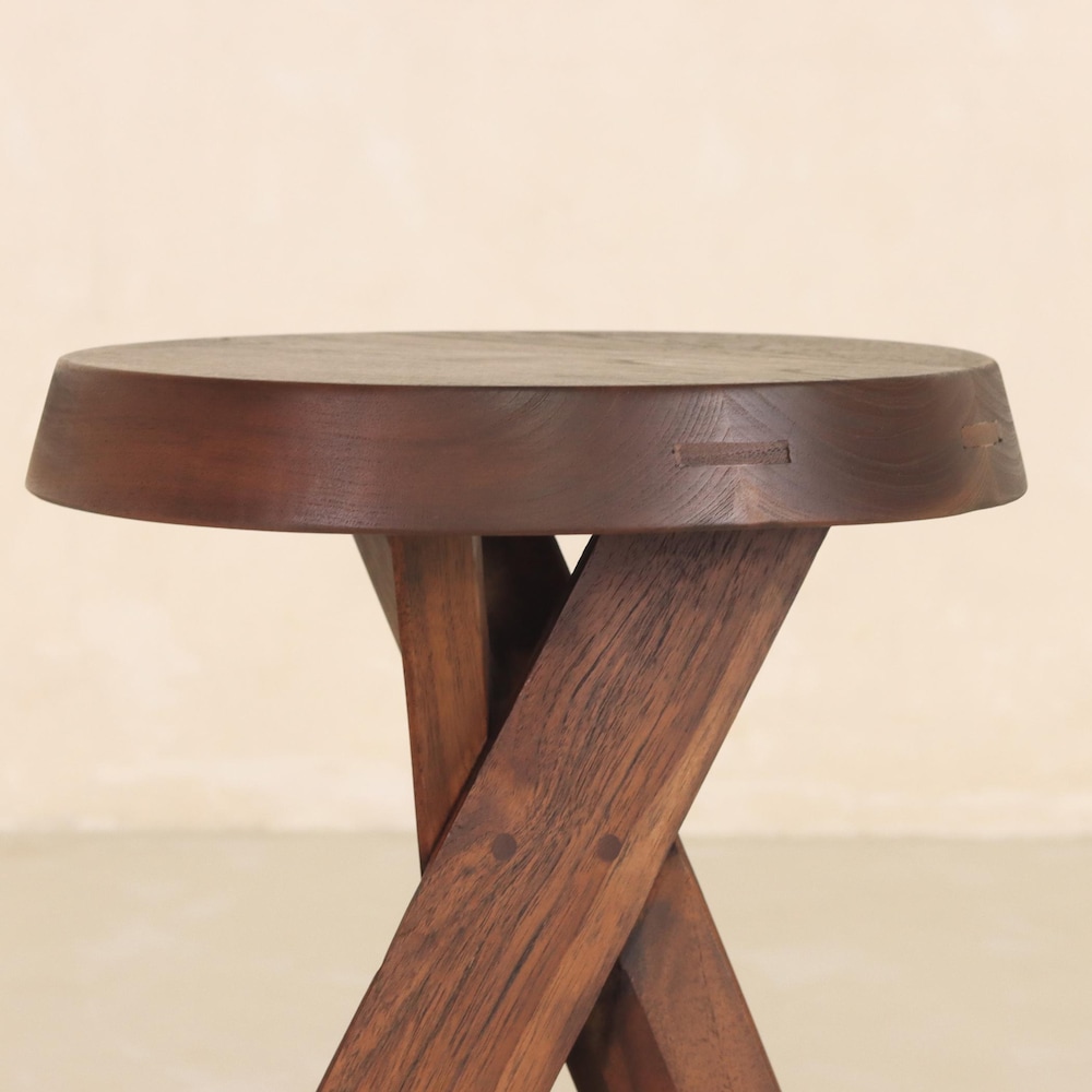 Chapo-Inspired, Teak Wooden Stool - Image 10