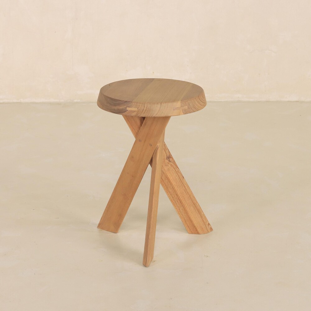 Chapo-Inspired, Teak Wooden Stool - Image 2