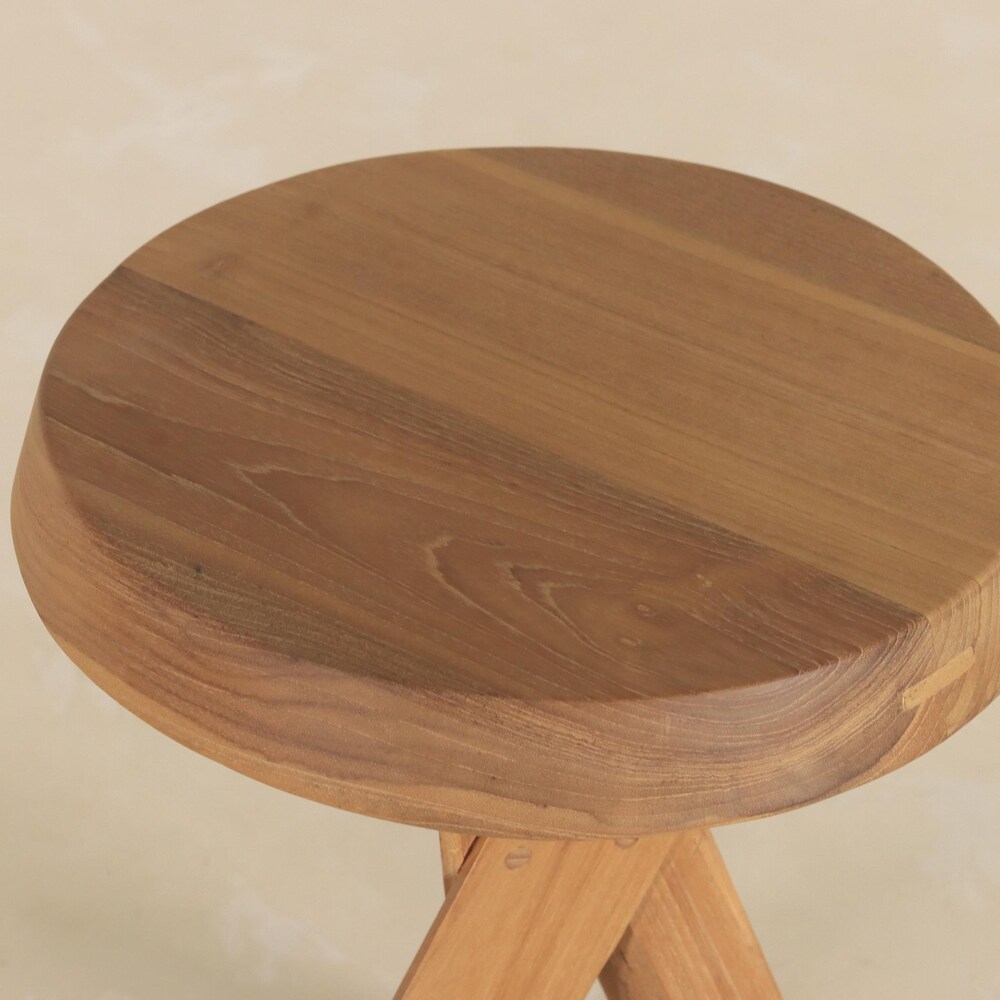 Chapo-Inspired, Teak Wooden Stool - Image 3