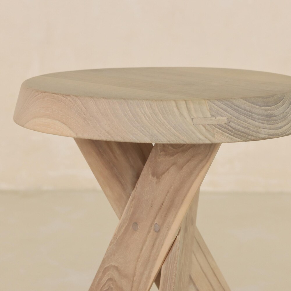Chapo-Inspired, Teak Wooden Stool - Image 6