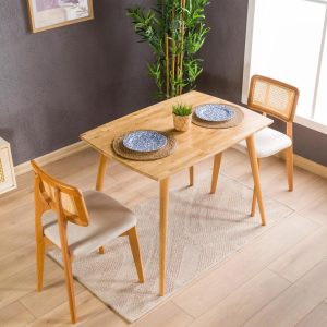 Semi Oval Side Dining Table 2 3 4 Seat Table, Solid Oak Wood Narrow Dining Table Small Kitchen Furniture, Modern 2 Person Dining Room Tables