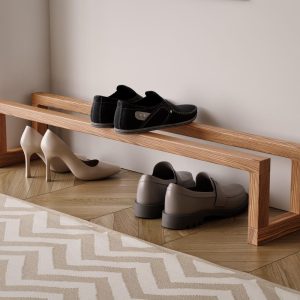 Durable Solid Oak Shoe Rack, Handmade Eco-Friendly Shoe Storage Shelf, Custom Oak Furniture Organizer for Entryway, Perfect for Home
