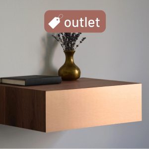 From stock! / Minimalist walnut floating nightstand with COPPER drawer | medium size