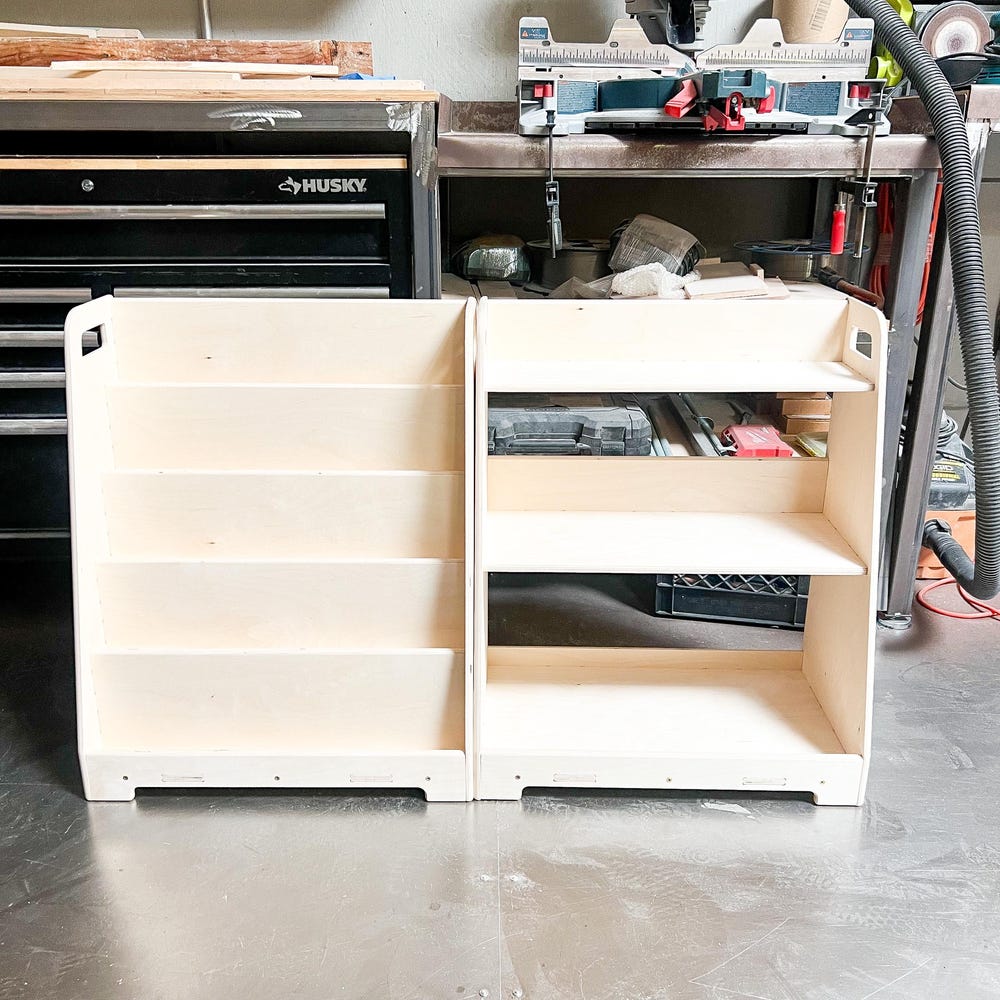 Made In USA! Montessori Bookshelf Toy Shelf Combo Set Montessori Wooden Furniture Wooden Bookshelf Toddler Birthday Gift Idea- LORI